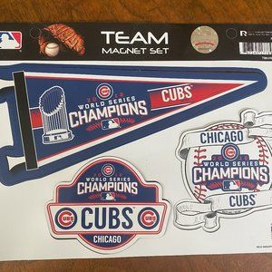 Chicago Cubs Baseball Team Magnet Set 2016 World Series Champions Banner